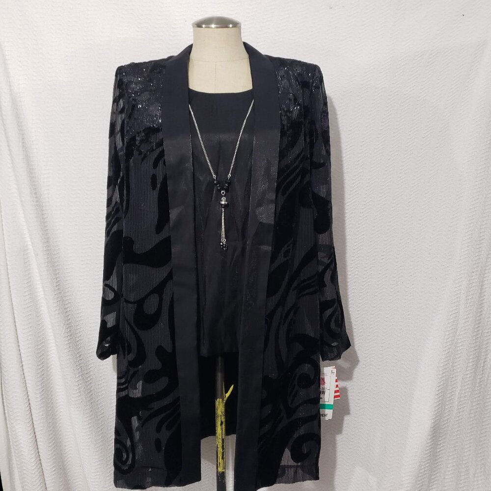 NWT New Old Style R&M Richards Black Blazer Cardigan w/ Top 1 Piece 10 USA Made